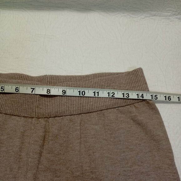 Sioni Soft Pants Taupe Wide Leg Lounge Ribbed Waist Relaxed Fit Size M Womens - Picture 6 of 7